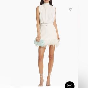 Amanda Uprichard White Feather Dress